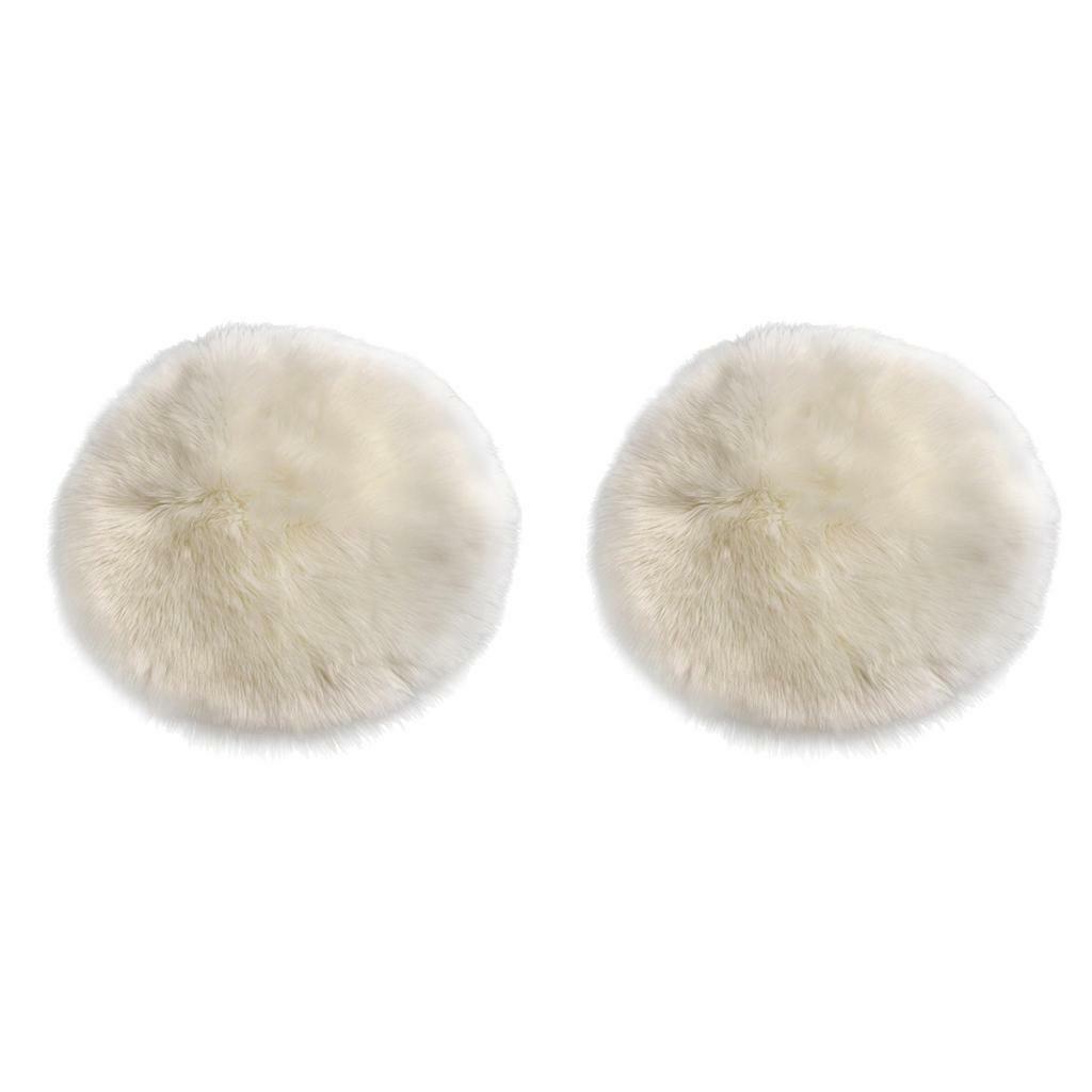 2 Pieces  Soft Faux Wool Shaggy Area Floor Rugs, Children Play Carpet For