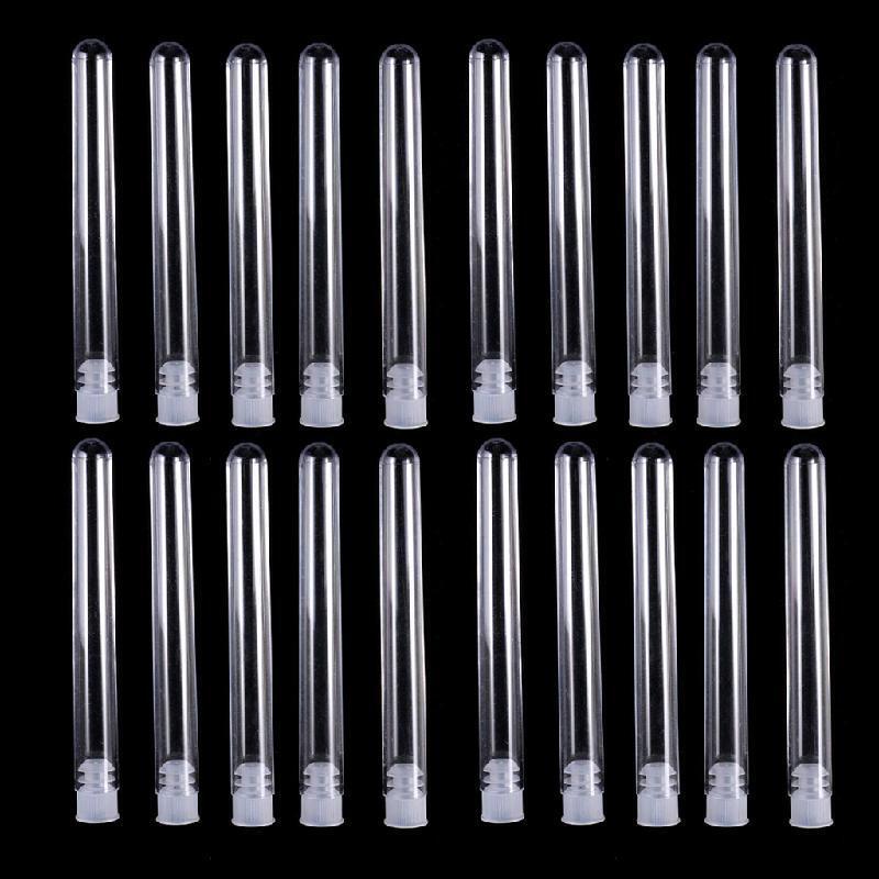 50 Pieces Clear Plastic Test Tubes 12 by 100 mm with Push Caps