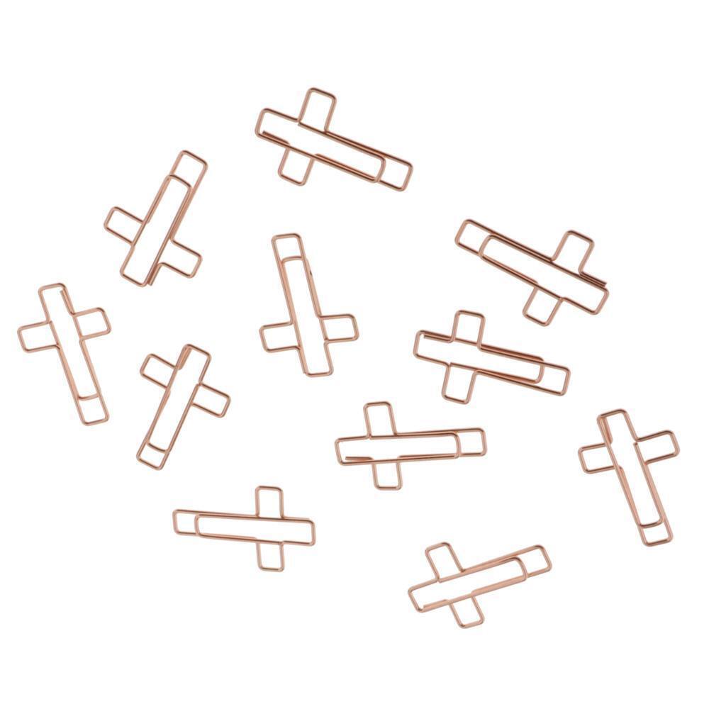 10 Pieces Cross-shaped Metal Office Paper Clips Ticket Clamps Bookmarks