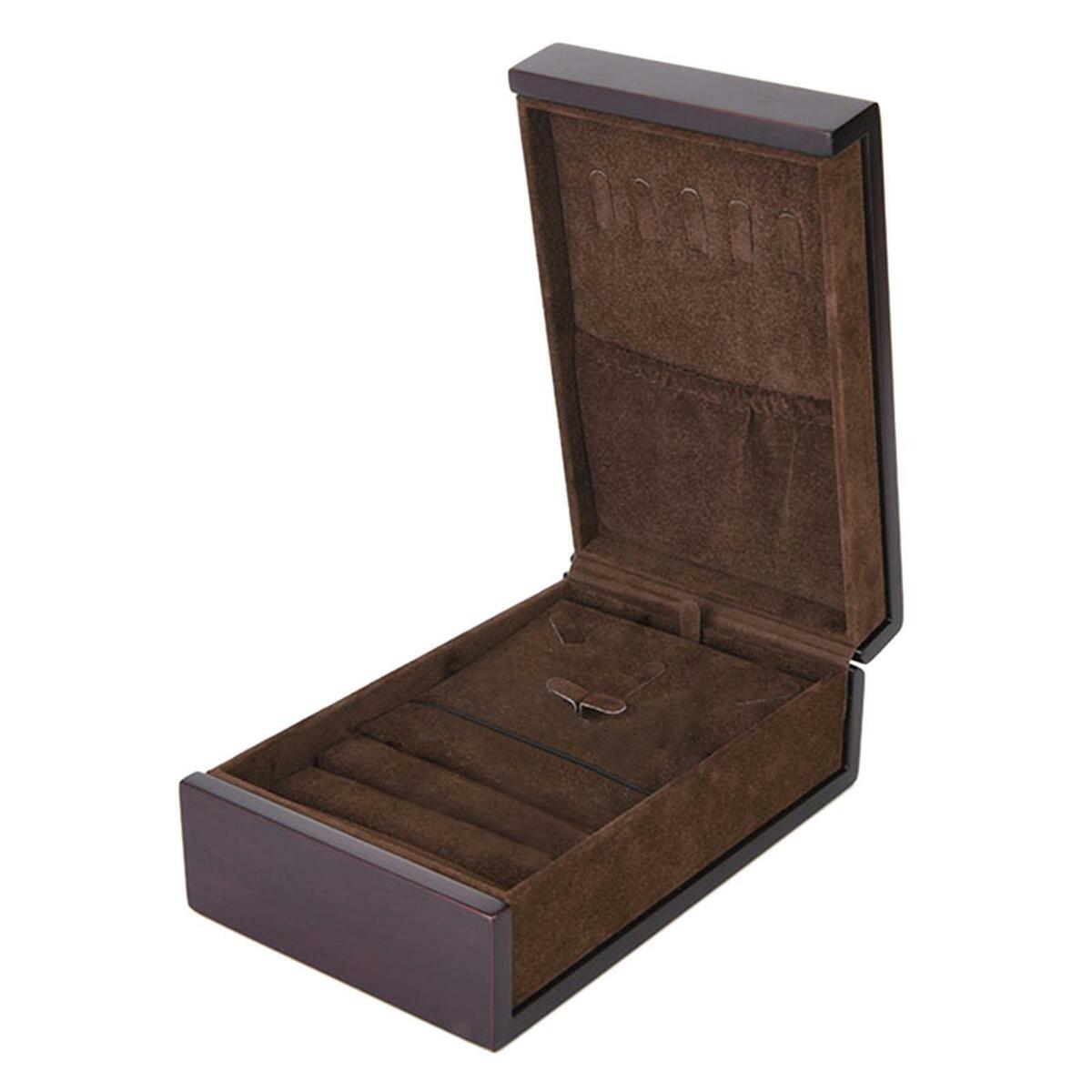Wooden Jewelry Box Earrings Rings Studs Travel Case Display Holder Showcase