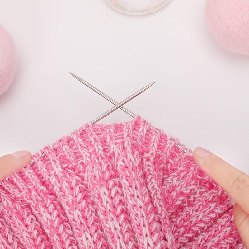 Stainless Steel Knitting Needle Set with Storage Bag 33Pcs Needlework Tool