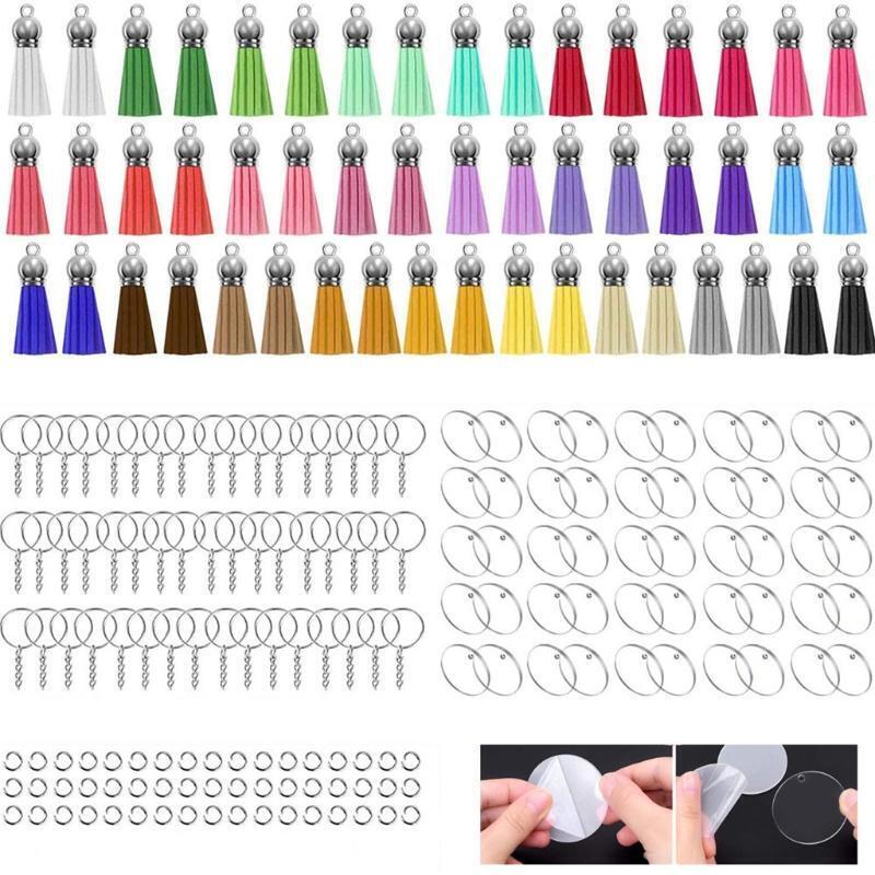 50 Pieces Keychain Blank Acrylic Transparent Circle Round Acrylic Clear Keychain