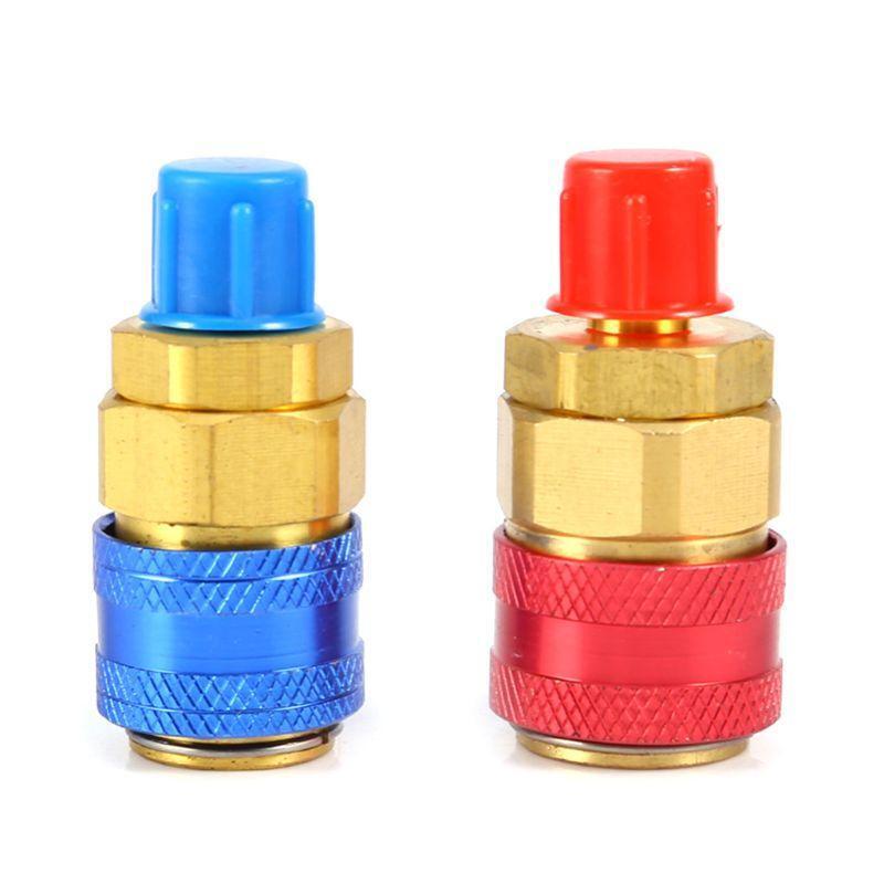 1 Pair Freon R134A H/L Car Quick Coupler Connector Brass Adapters Refrigerant