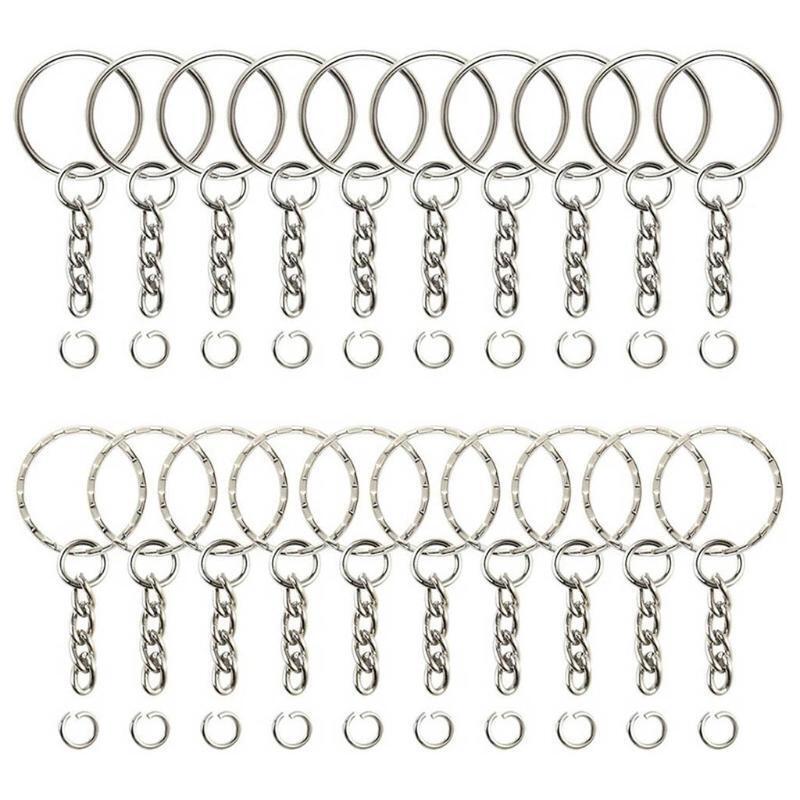 Metal Split Keychain Parts Key Chains with Open Jump Ring Make Your Own Key Ring