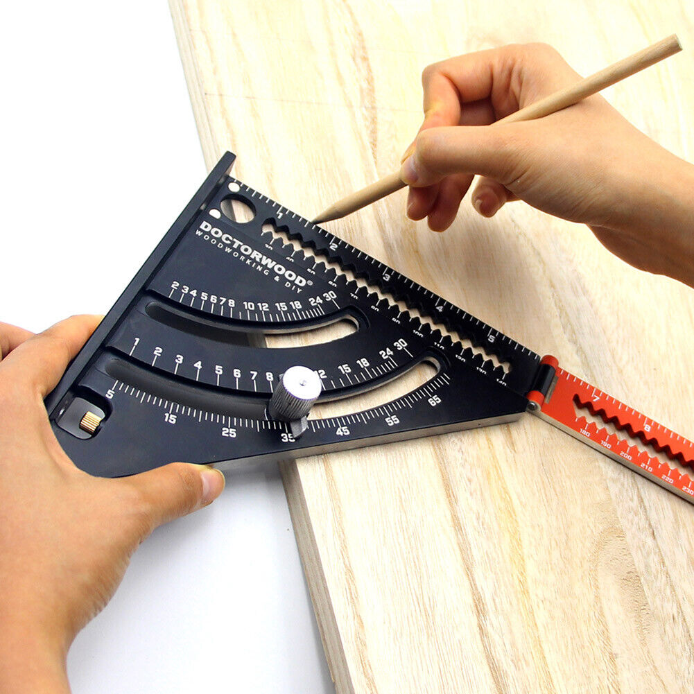 Square Measuring Folding Triangle Ruler Angle Protractor Layout Gauges