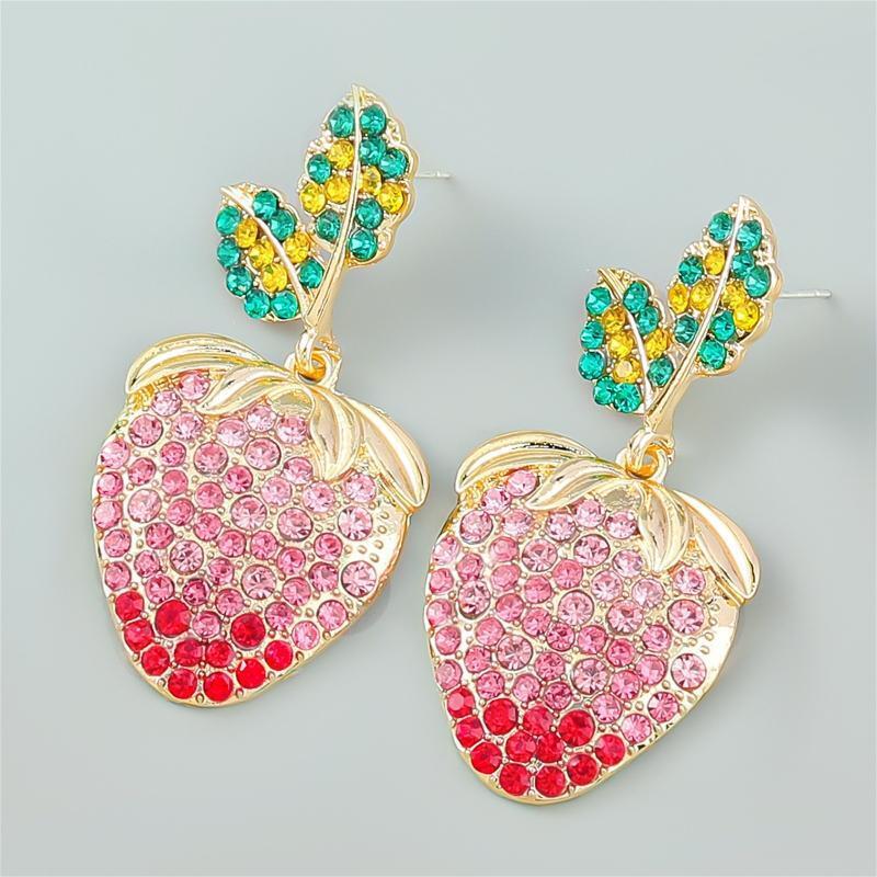 Dangle Earring Strawberry Shaped Earrings Female Lovely Girl for Women Jewelry