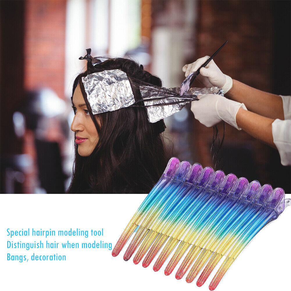 10pcs Alligator Hair Clips Pro Hairdressing Salon Sectioning Braiding Clips