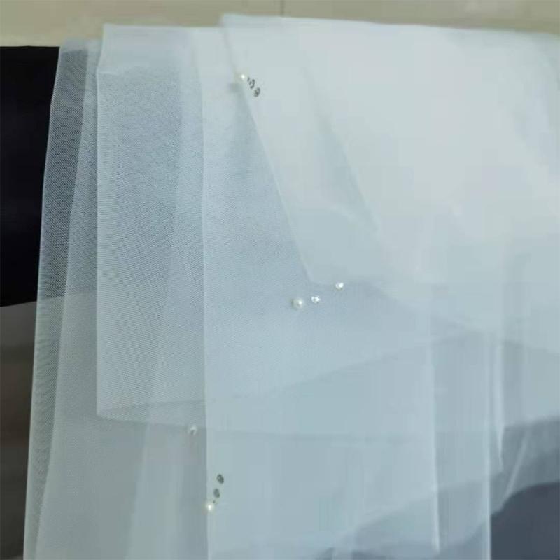 Wedding Veil Rhinestones Embellished Short Bachelorette Party Sheer Veils