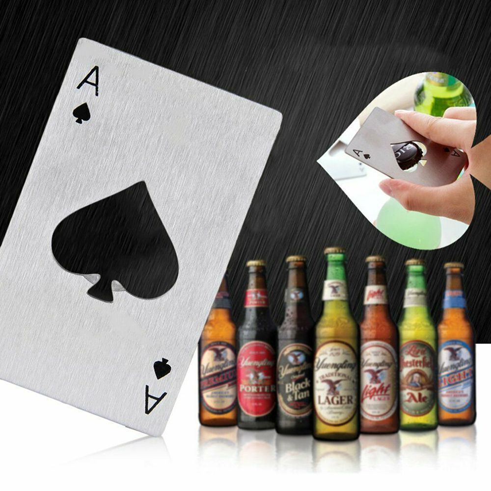 Pocket Tool Beer Cap Multifunction Playing Card EDC Ace of Spades Bottle Opener