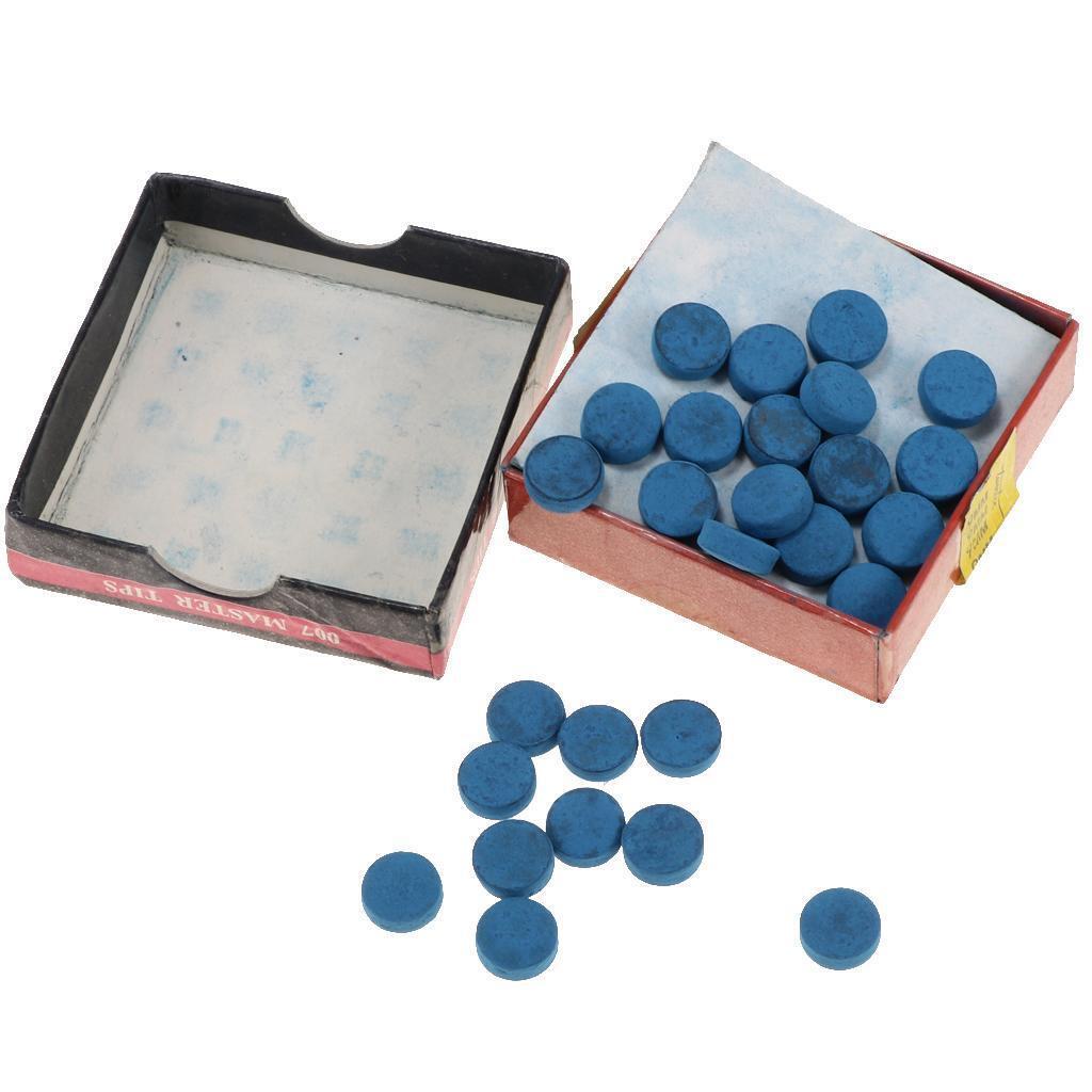 50Piece Billiard Pool Cue Tips Cue Pool Stick Replacement Tips with Box 9mm
