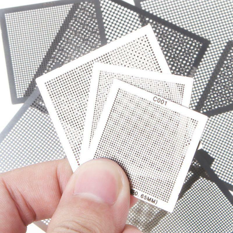 10Pcs/set BGA Reballing Universal Stencil Template Kit for Computer IC Chip