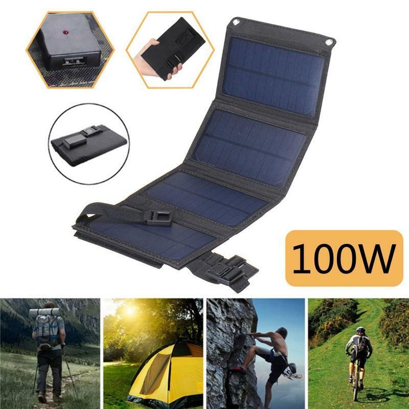100W USB Foldable Solar Panel Portable Flexible Small Waterproof 5V Folding