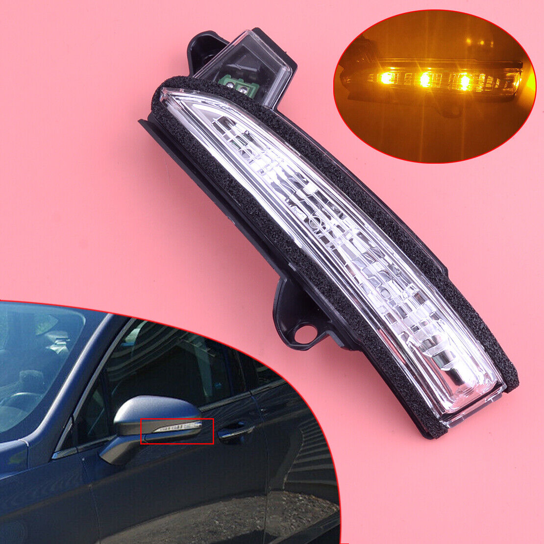 1pcs Driver Side Mirror Turn Signal Light Fit For Ford Fusion Mondeo 2013-20