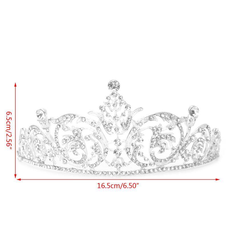Bridal Austrian Rhinestone Tiara Wedding Crown Veil Headband Hair Accessories