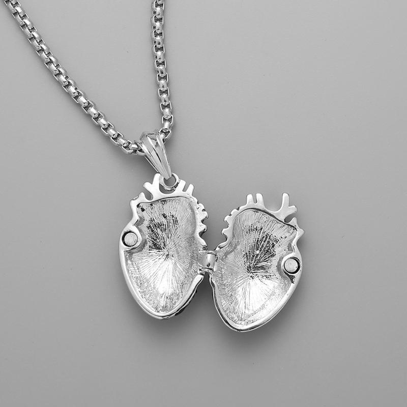 Personalized Necklace Luminous Human Organ Box Choker Necklace Keepsake Jewelry