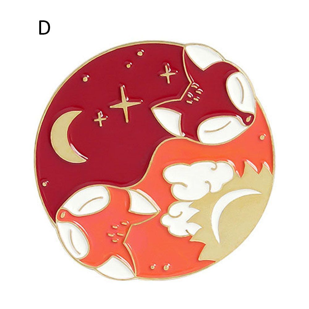 Animal Rabbit Fox Brooch Costume Jewelry Bagua Chart Brooch Enamel Badge