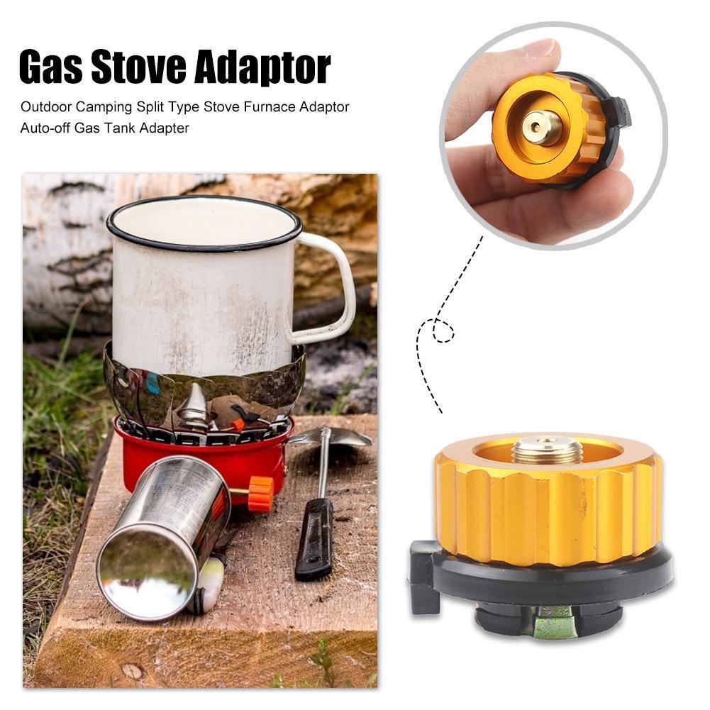 Outdoor Camping Split Type Stove Furnace Adaptor Auto-off Gas Tank Adapter