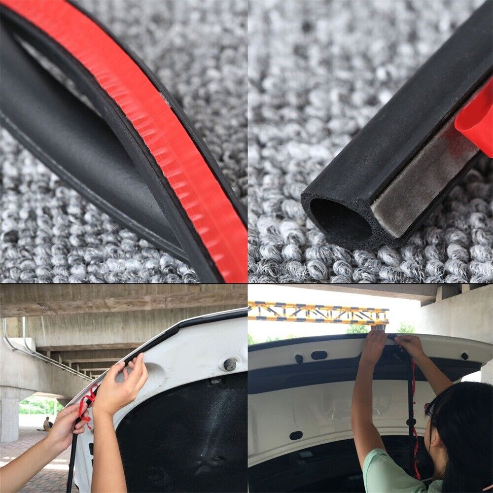 Car Door Edge Seal Weather-strip Small D-Shape Moulding Black Rubber Strip 8M