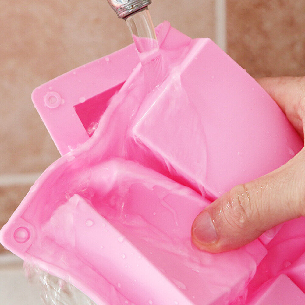 6 Grids Long Silicone Handmade Soap Mold Rectangle DIY Craft Cake Molds