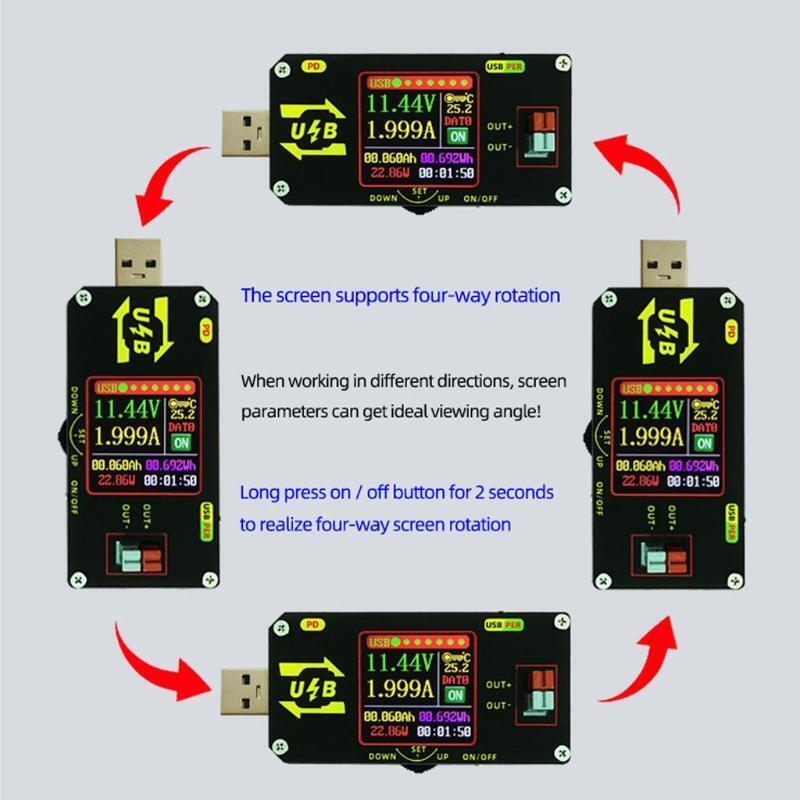 XY-UMPD USB Color Screen Charging Tester CNC Buck-Boost Power Supply PD Ammeter