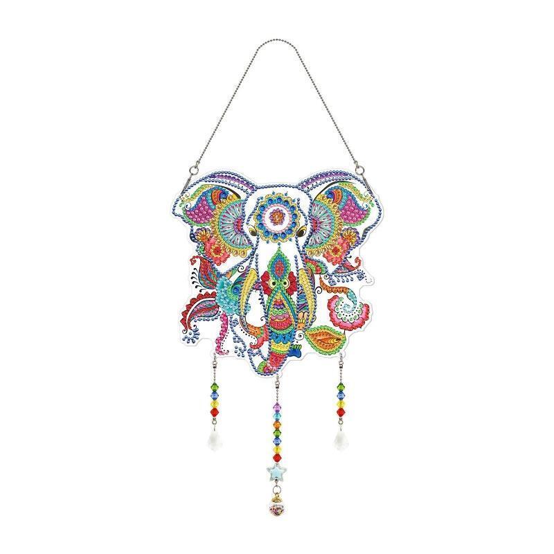 DIY Elephant Diamond Painting Kit Hanging Sign Bedroom Office Wall Window Decor
