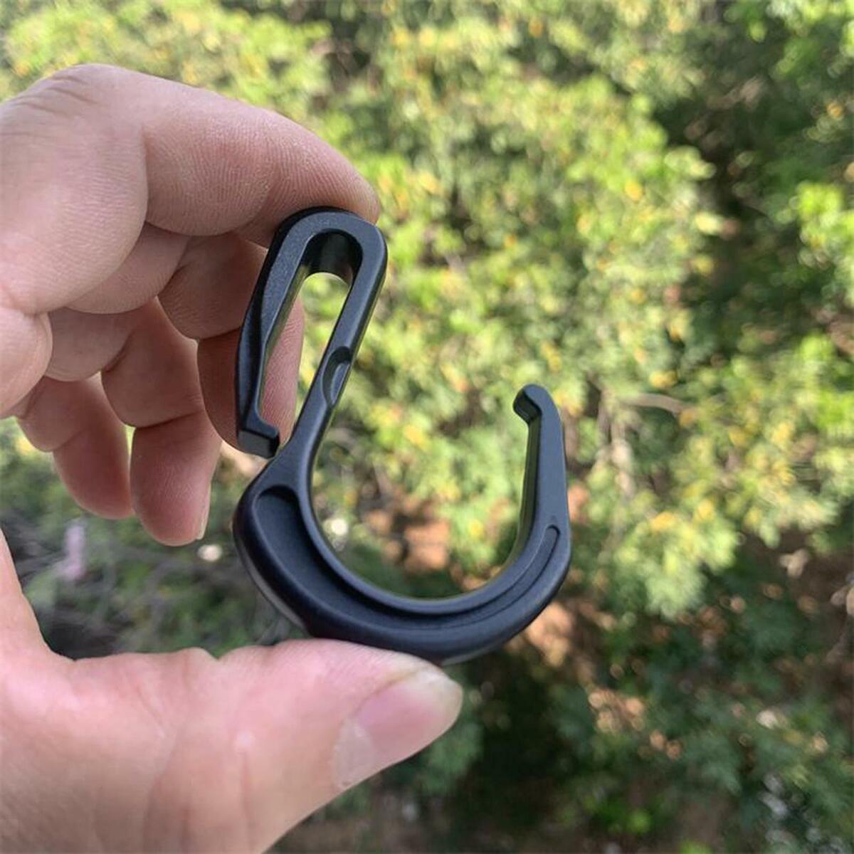 Black Strap Hook Webbing Camping S-Shaped Belt Carabiner Clip  Clip