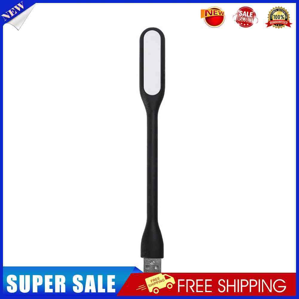LED USB Night Light Desk Book Light Portable Lamp Bendable Lighting (Black)