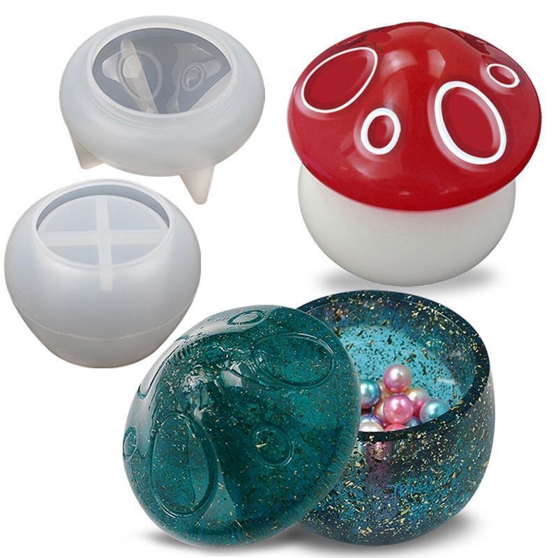 Mushroom Jar Storage Box Mold Jewelry Box Mold Suitable for Soap Candle Holder
