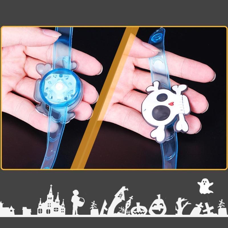 Glowing Silicone Bracelet Party Favors with Pumpkin Ghosts Design Soft Wristband