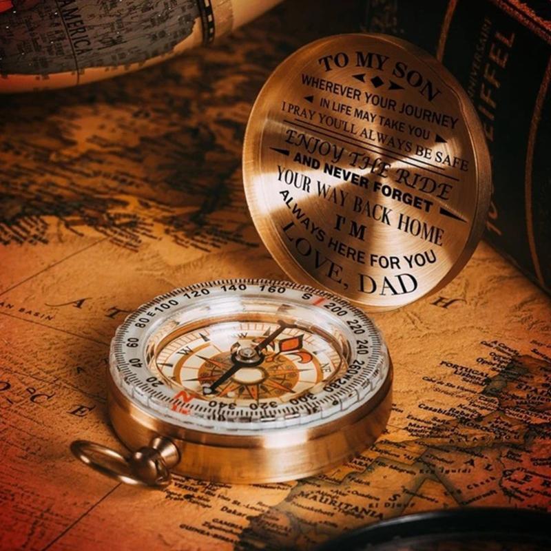 Luminous Compass Dad to Son Enjoy the Ride Gift for Camping Outdoor Activities