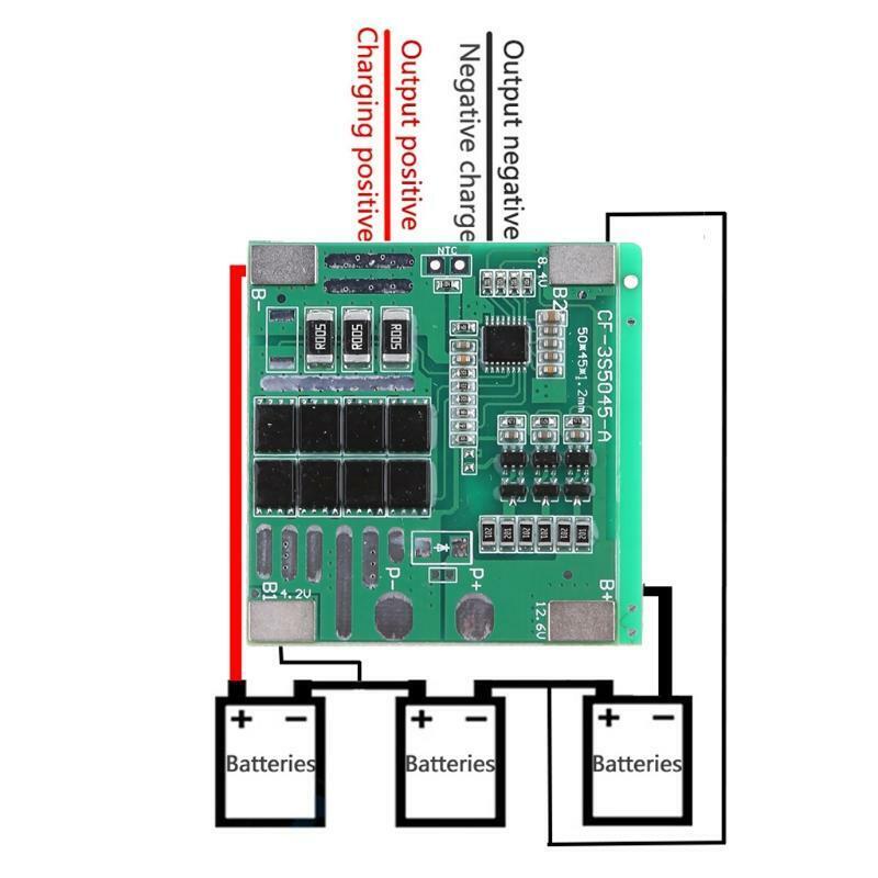 25A 12V 3S Polymer Li-ion Lithium 18650 Battery Charger PCB Protection Board