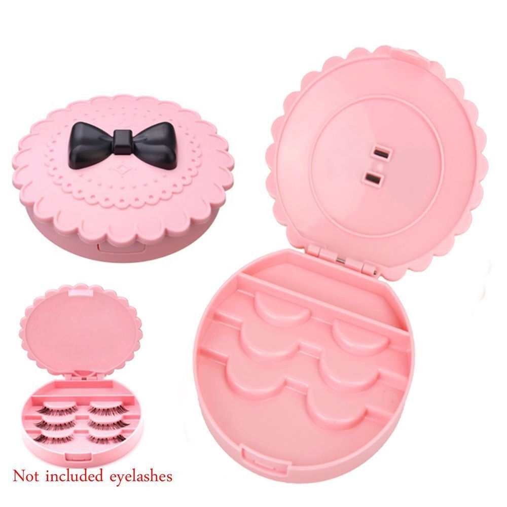 Beauty Bowknot Acrylic Makeup Tool Organizer Lashes Storage False Eyelash Box