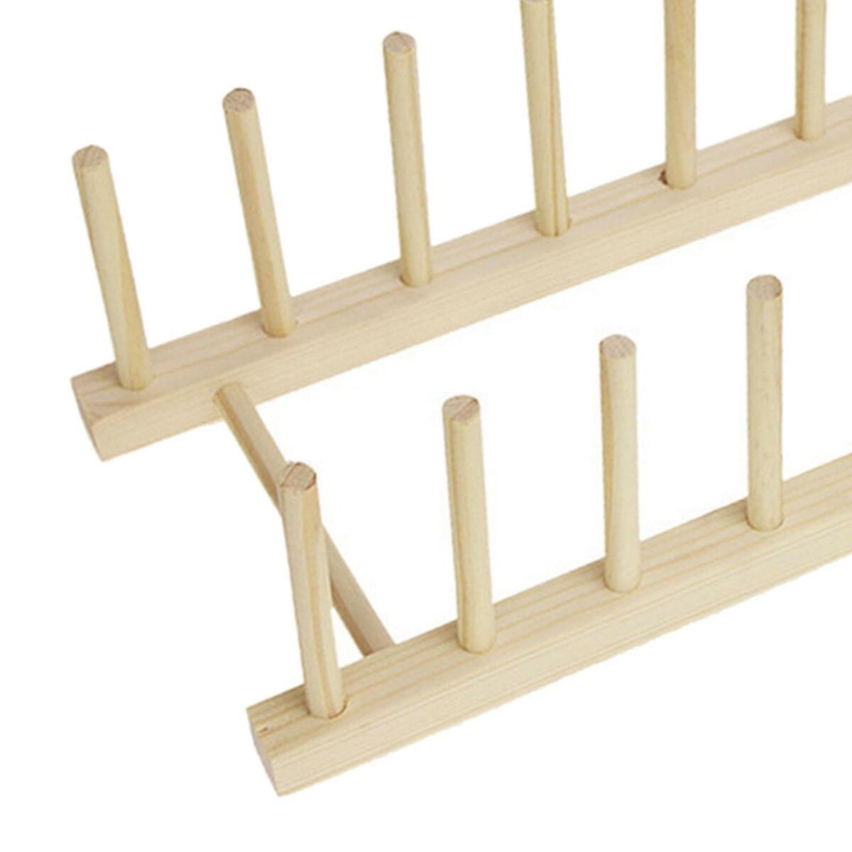 2Pieces Thread Rack Wooden Embroidery Thread Holder Organizer Saving Space