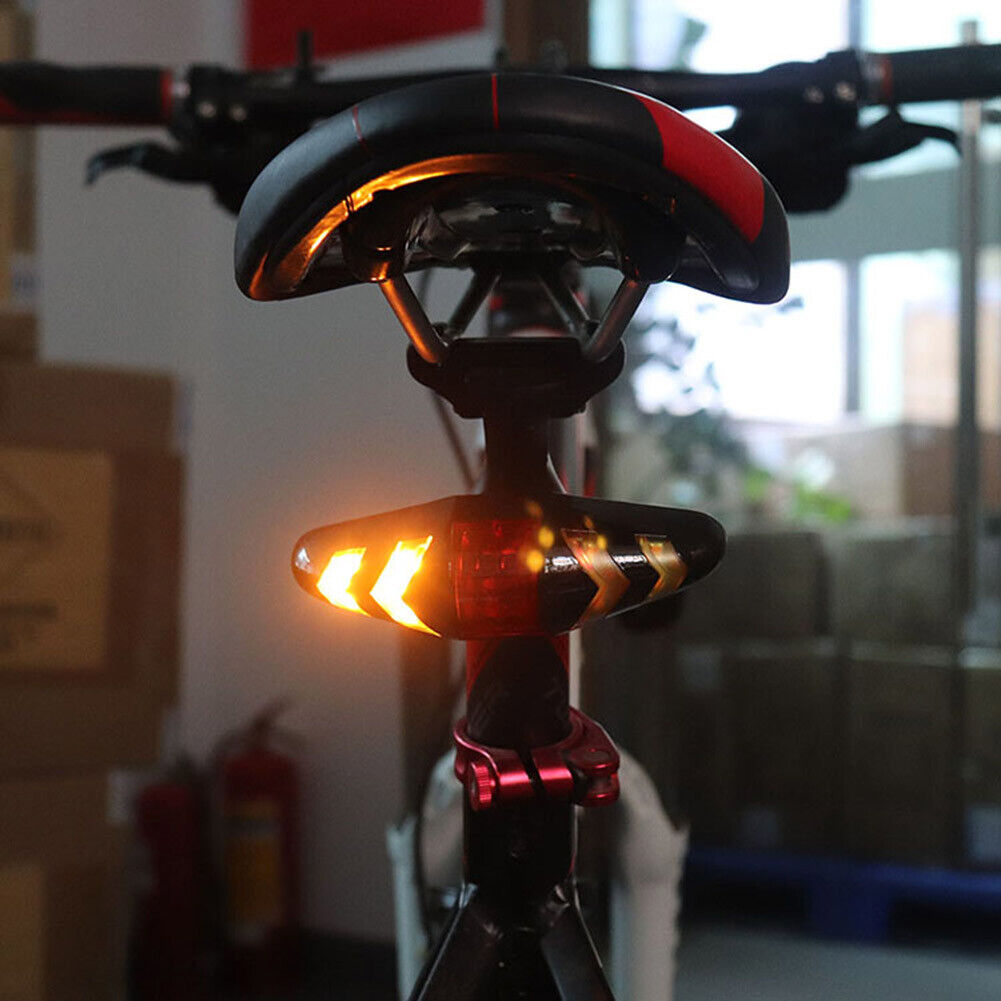 Bicycle LED Taillight Bike Smart Wireless Remote Control Turn Signal Lights
