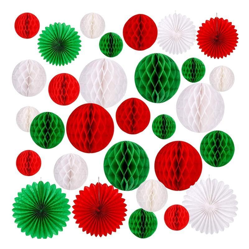 Hanging Paper Fans Decoration Set for Wedding Birthday Party Mother's Day Round