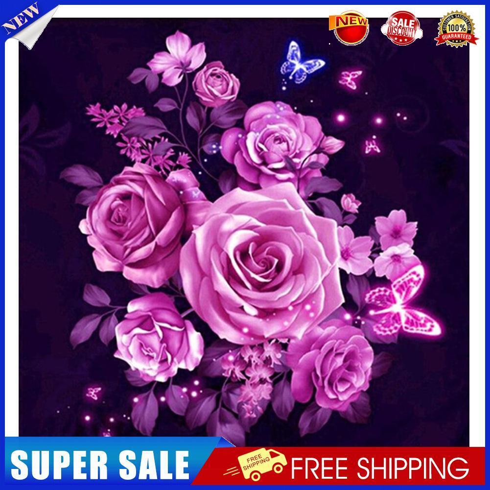 Pink 5D DIY Flower Diamond Painting Embroidery Cross Stitch Home Decor Gift