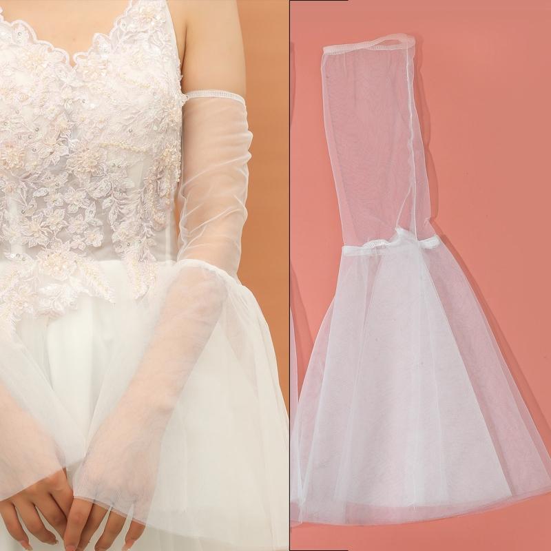 Bride Fingerless Gloves Summer Beach Hollow out Lace Gloves Long Sleeve Cover