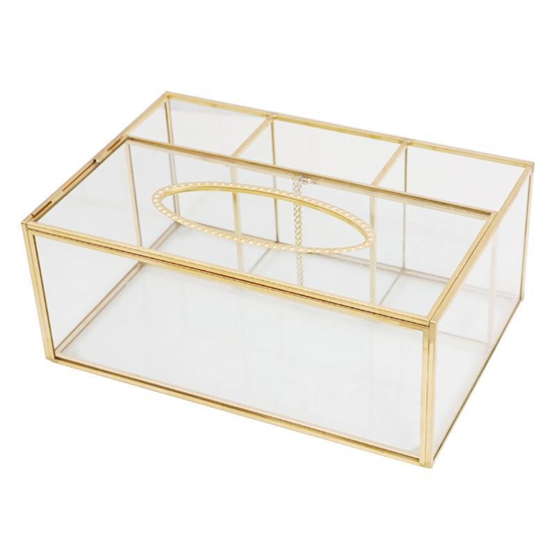 Nordic Glass Napkin Tissue Box Toilet Paper Case Container Makeup Storage Holder