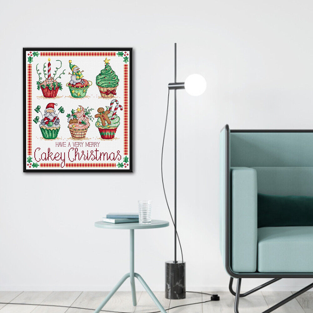 Partial Embroidery 11CT Needlework Cross Stitch Kit 3 Strands Christmas Cup