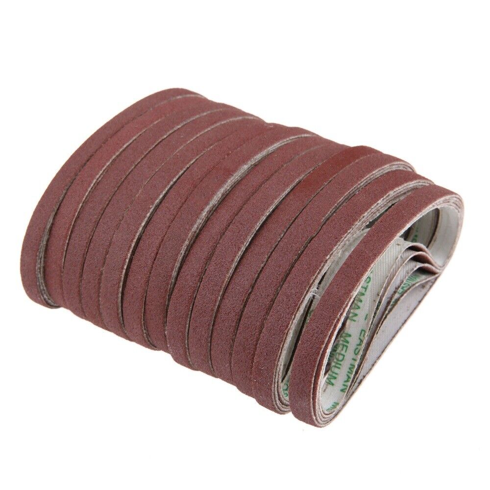 20pcs 22cm Circumference Sanding Belts Medium Sand & Medium Grit Abrasive Belts