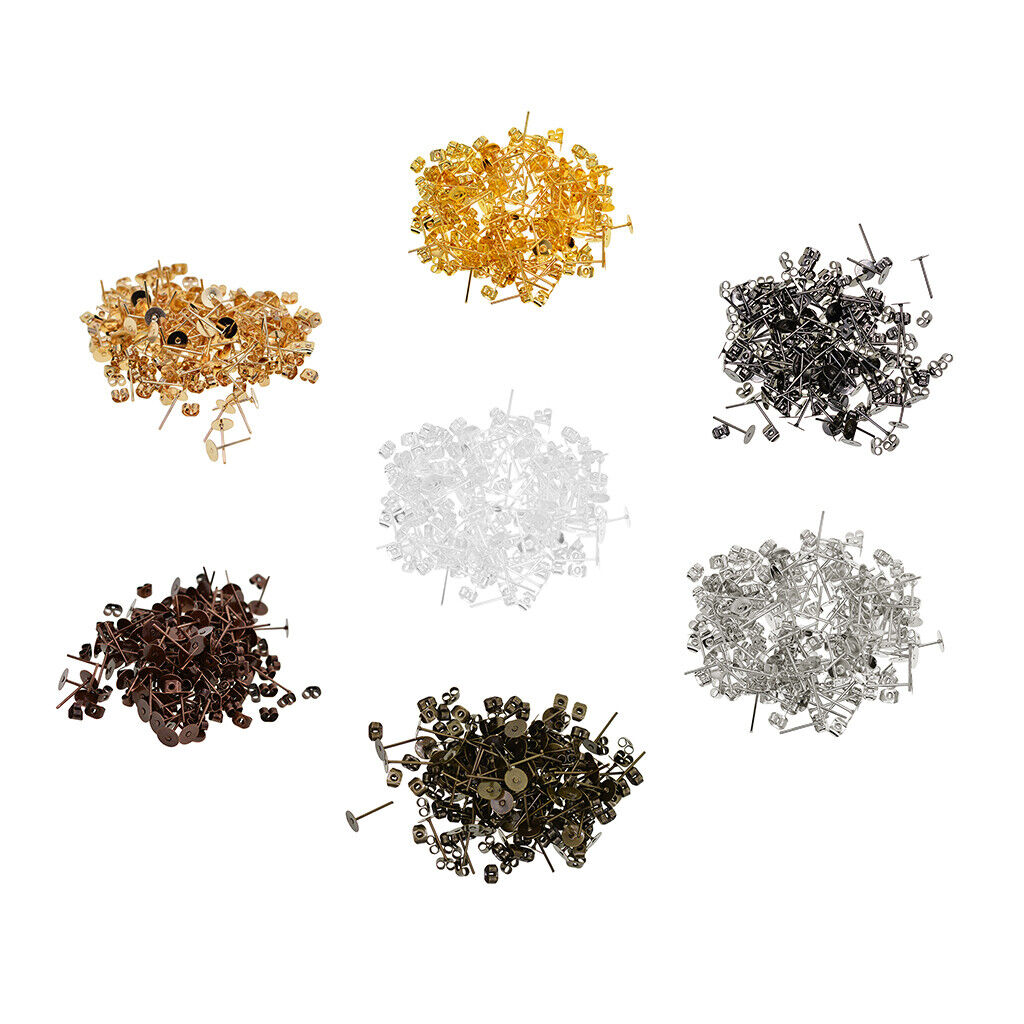 100  6mm Iron Earring Posts and Backs DIY Earrings Findings