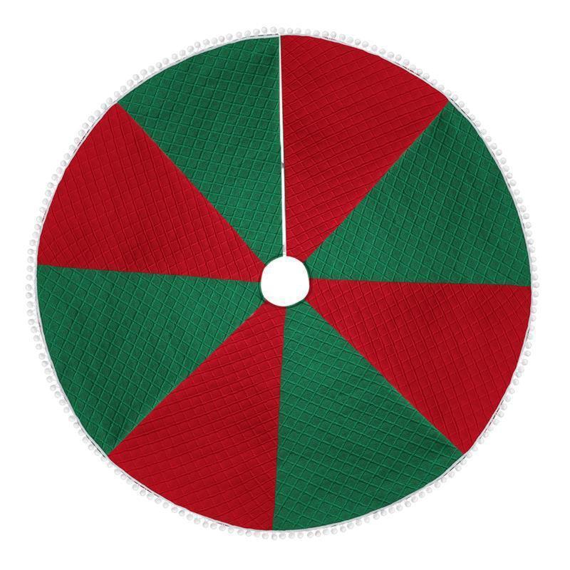 Christmas Tree Skirt 48-inch Knitted Mat Xmas Tree Base Cover Holiday Ornaments