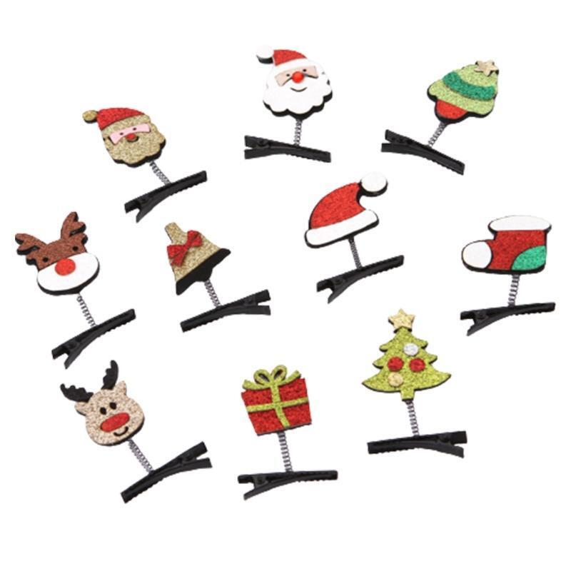 Christmas Gift Hair Clips Santa Claus Hat Hair Barrette Trendy Ponytail Decor