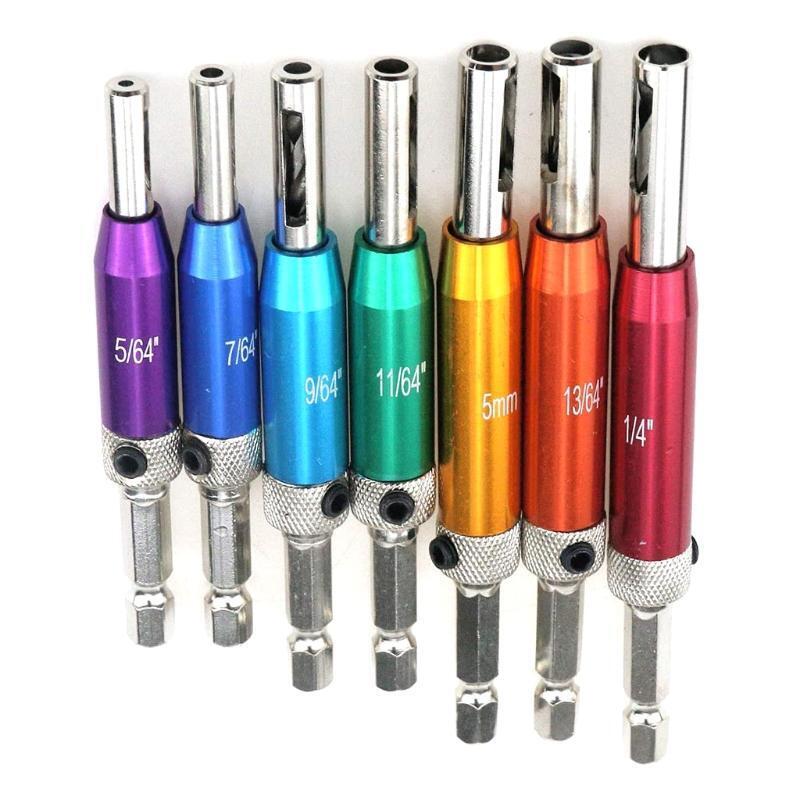 8Pcs Self-centering Hinge Drill Bit Set for Cabinets Door Windows Woodworking
