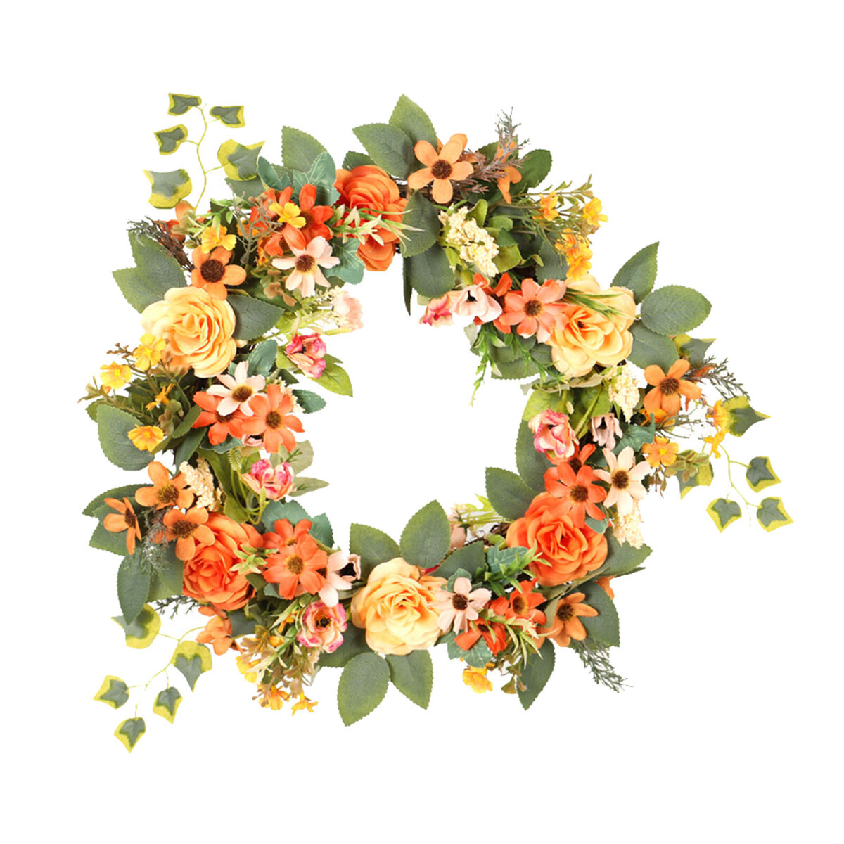 Front  Wreath   Peony Daisy Garland Window Ornament