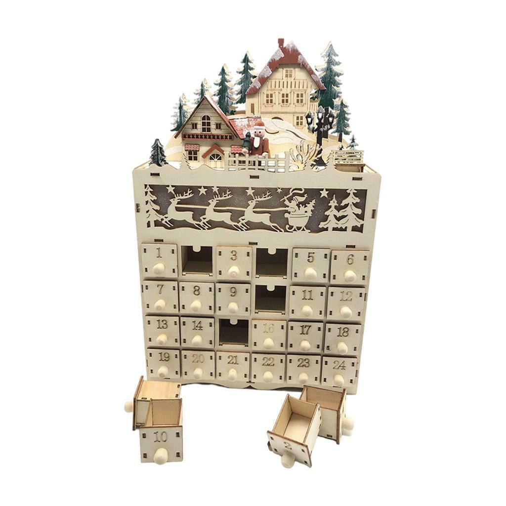 Christmas Wooden Advent Calendar with  24 Drawers 24 Day