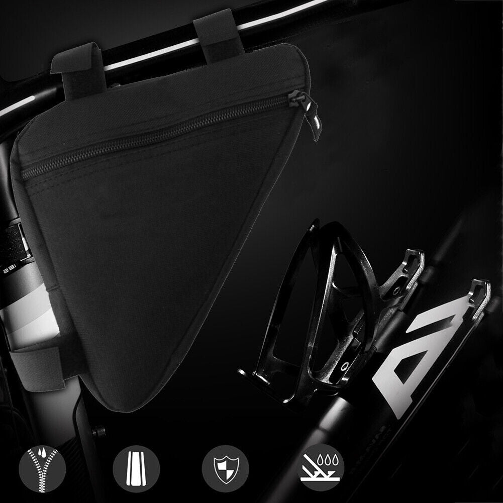 Bicycle Front Triangle Bag Tyre Pry Bar Glue-Free Patches Grinding Pad Kit