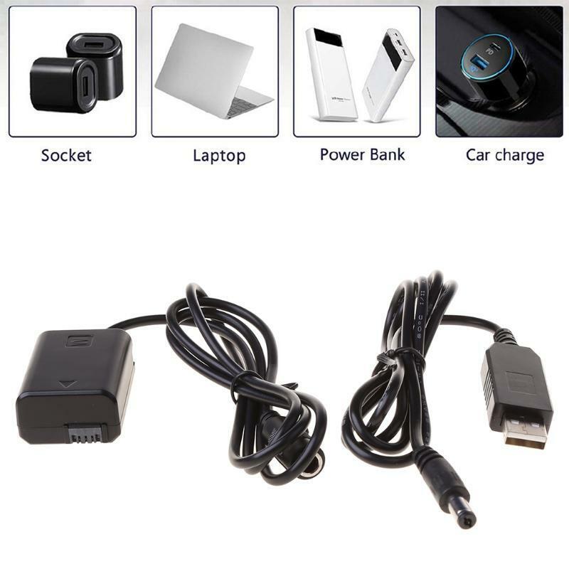 NP-FW50 Battery Eliminator USB Power Supply Cable for -Sony a3000 a5000 a7R a7S
