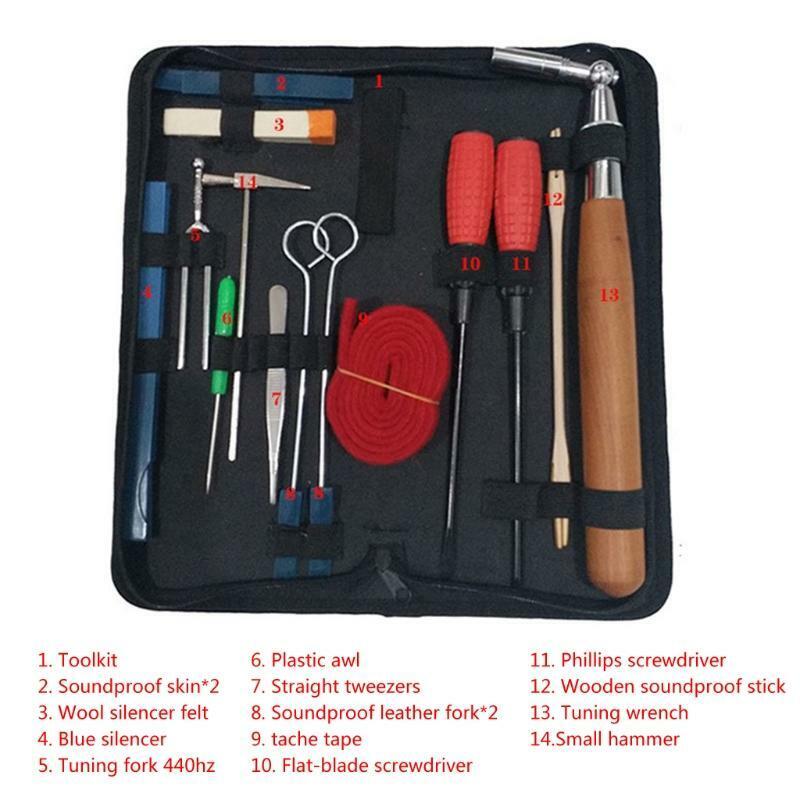 18 Pieces Piano Tuning Tools Kit Professional Piano Tuning Kits Tuning Fork