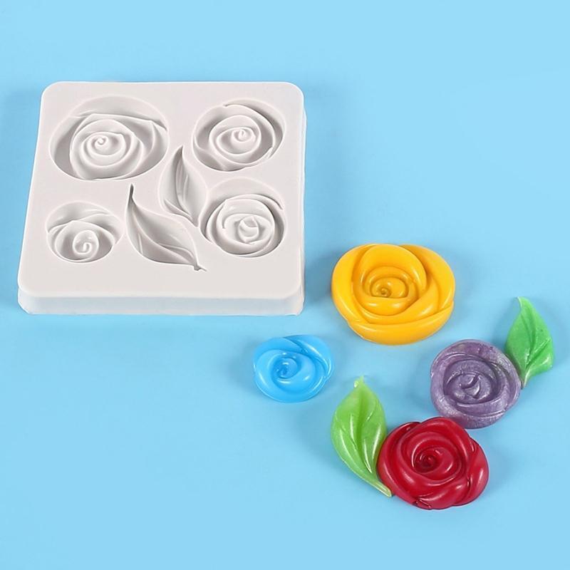 Rose Chocolate Cake Molds Handmade DIY Cake Fondant Decoration Soap Making Mould